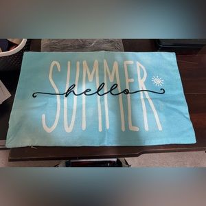 Brand New Hello Summer Zipper Pillow Case Blue Size 19 1/2 X 11
